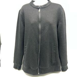 H&M Black Quilted Bomber Jacket